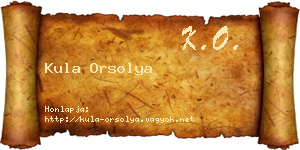 Kula Orsolya névjegykártya